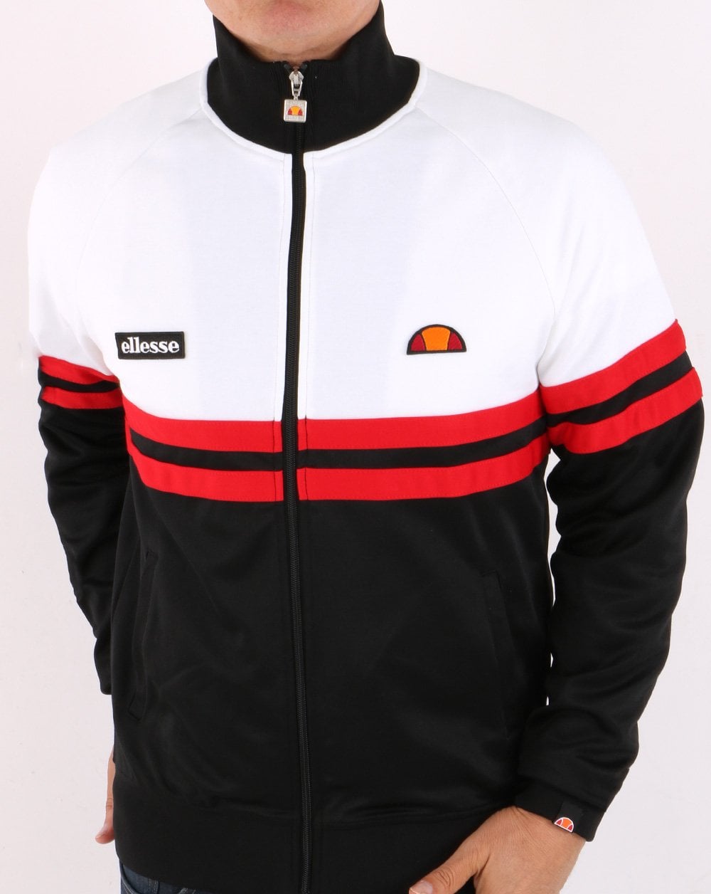 Ellesse Rimini Trainingsjacke Schwarz/Weiß/Rot