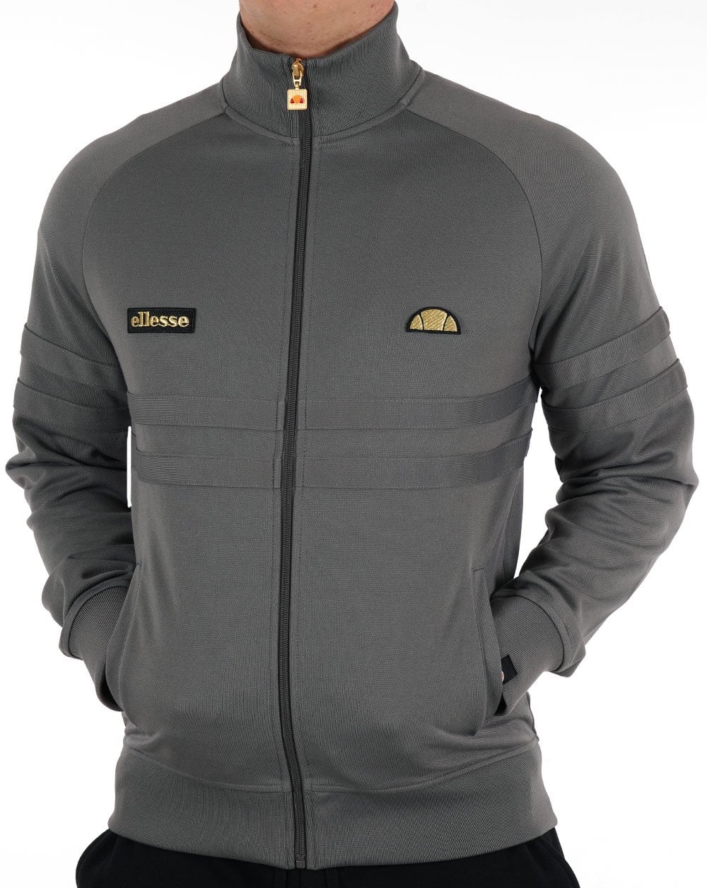 Ellesse – Rimini Trainingsjacke, Dunkelgrau/Gold