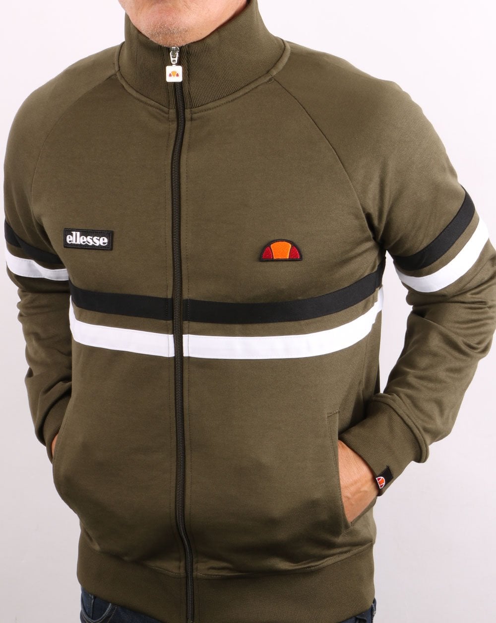 Ellesse Rimini Trainingsjacke Khaki/Schwarz/Weiß