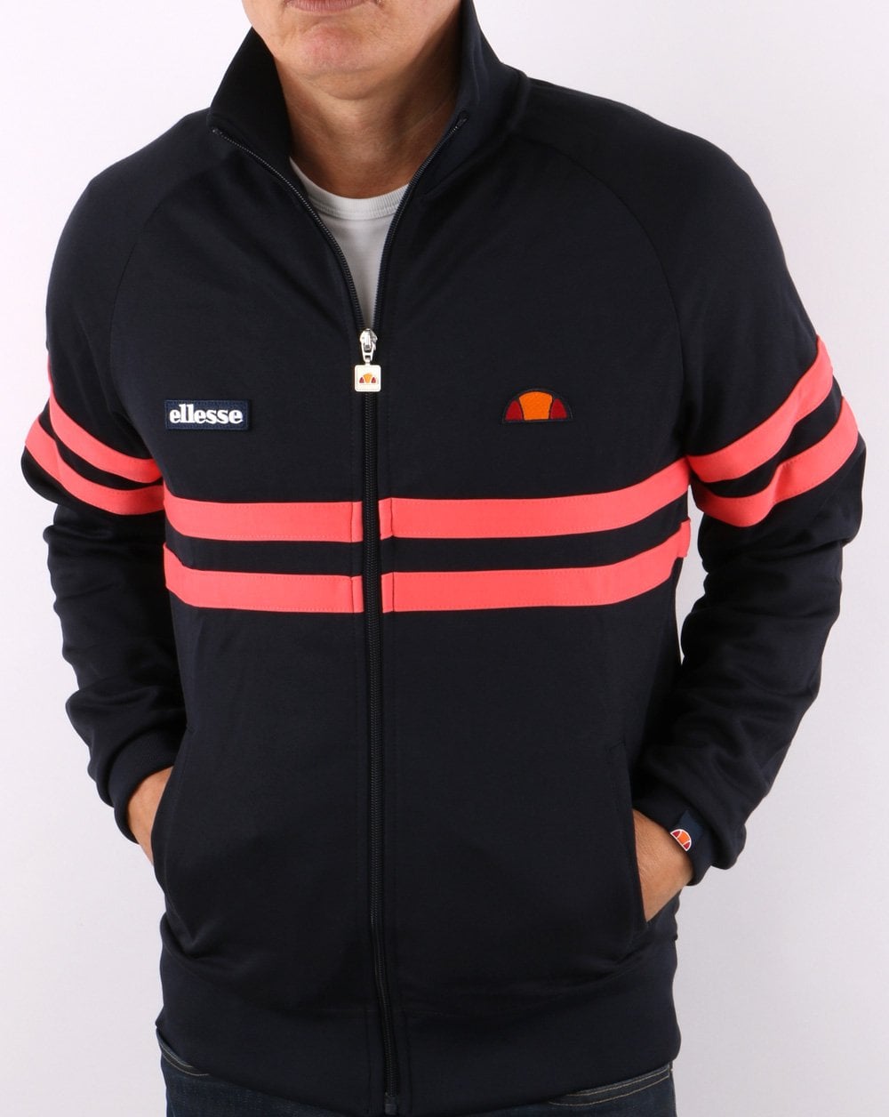 Ellesse – Rimini Trainingsjacke, Marineblau/Koralle