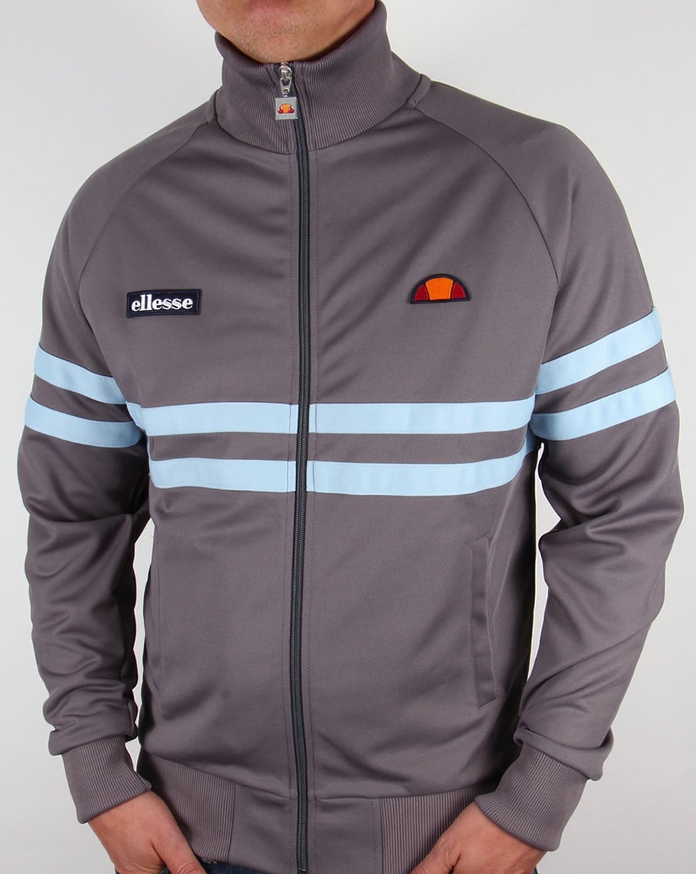Ellesse – Rimini Trainingsjacke in Silbergrau und Himmelblau