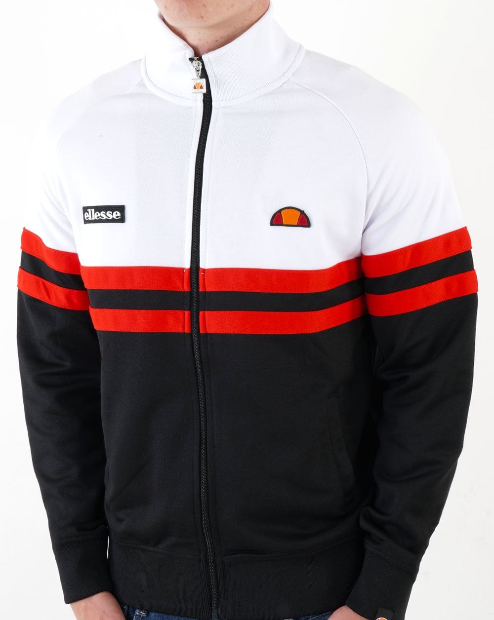 Ellesse Rimini Trainingsjacke Weiß/Schwarz/Rot