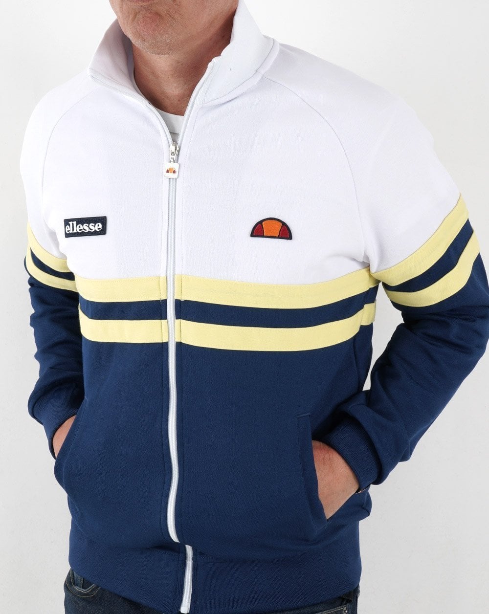 Ellesse Rimini Trainingsjacke Weiß/Blau/Gelb