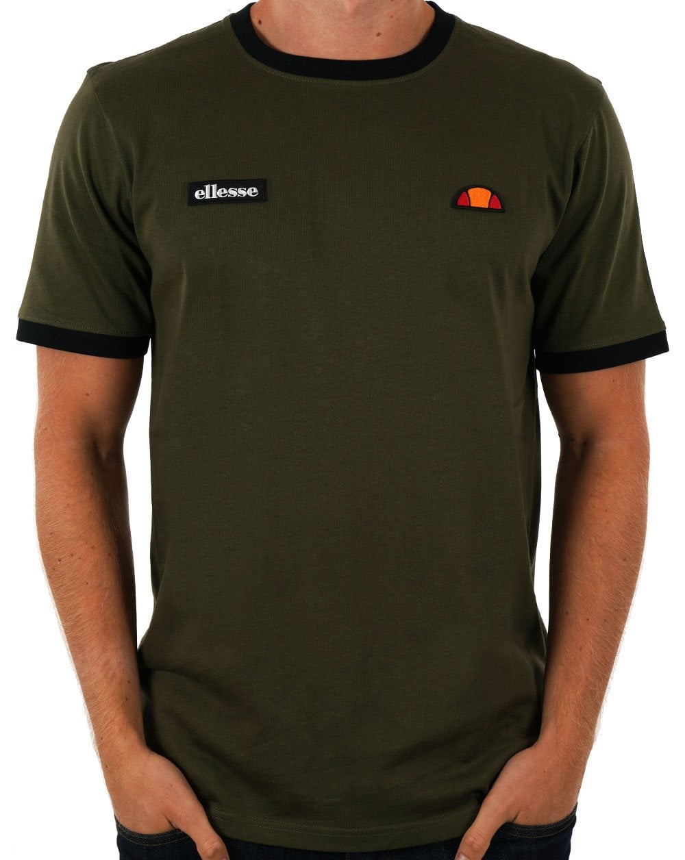 Ellesse Ringer T-Shirt Khaki / Schwarz