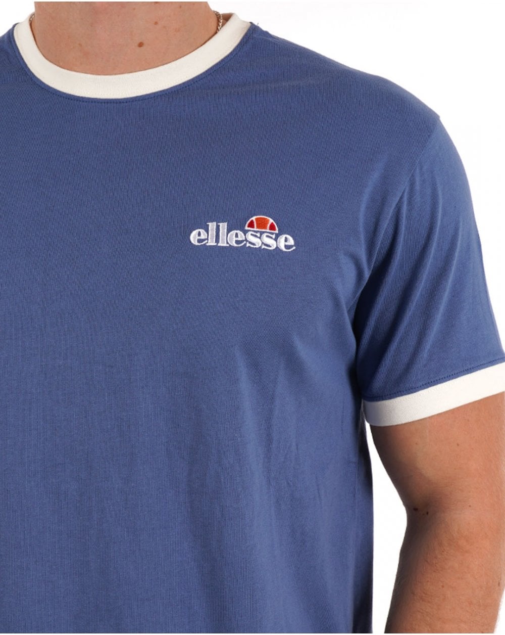 Ellesse Ringer T Shirt Light Navy
