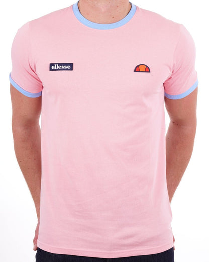 Ellesse Ringer T-Shirt Rosa/Himmelblau