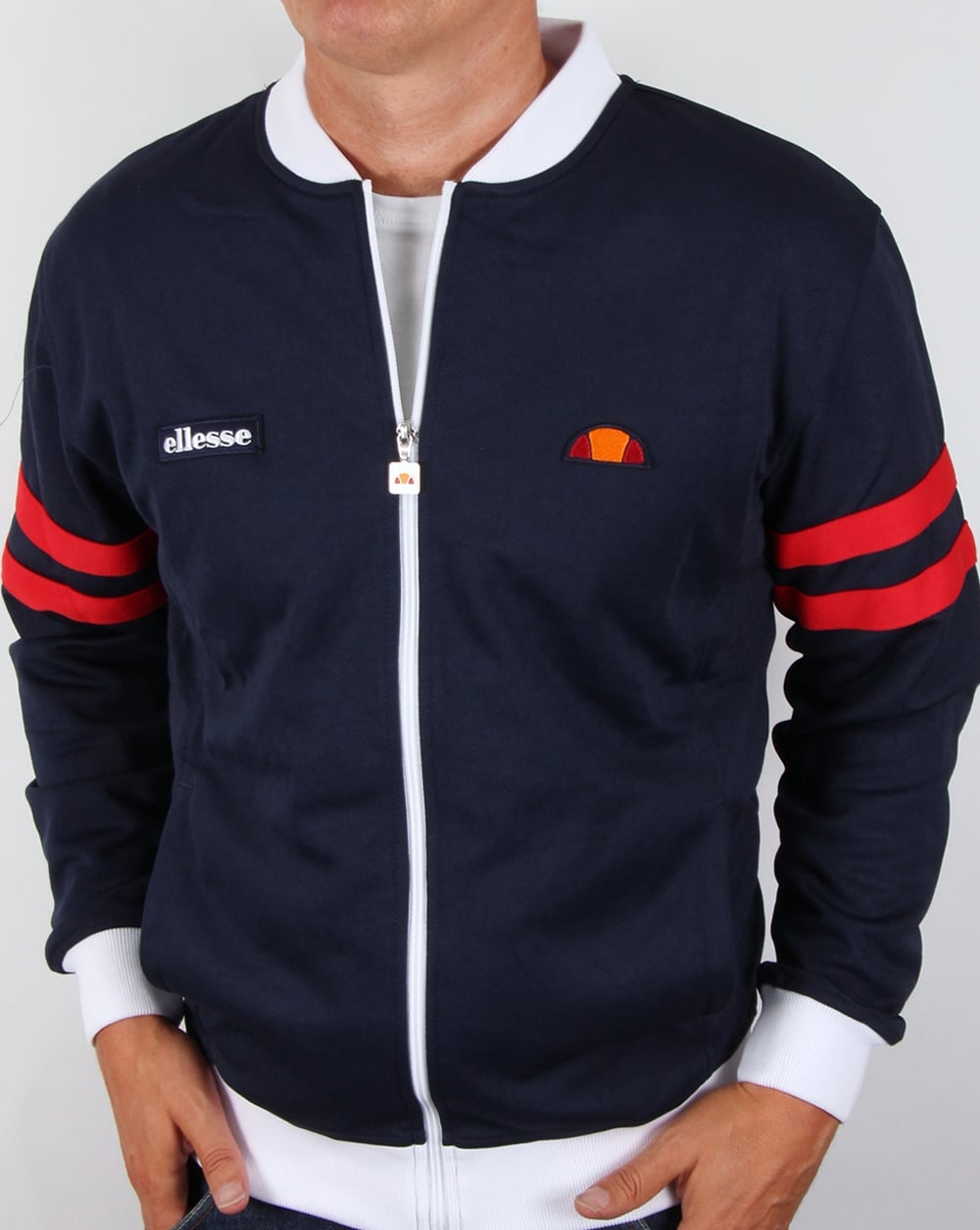 Ellesse Roma Trainingsjacke Marineblau Weiß Rot