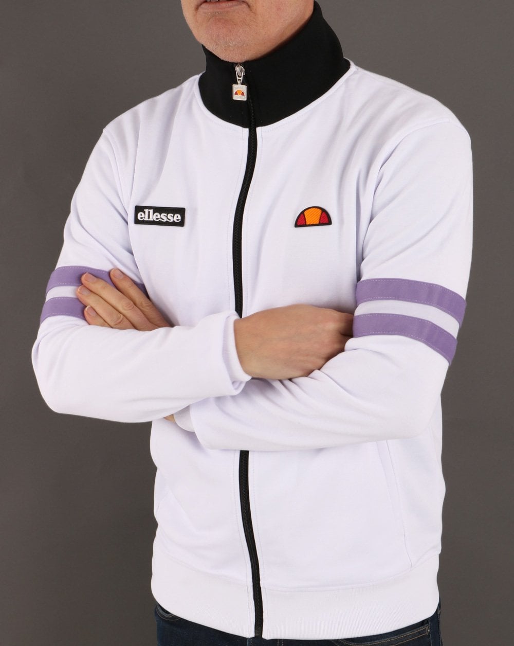 Ellesse Roma Trainingsjacke Weiß/Flieder/Schwarz