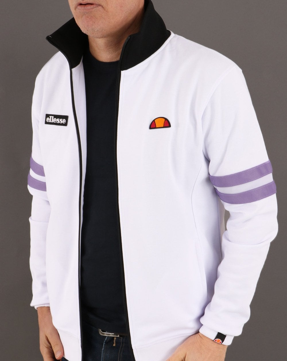 Ellesse Roma Trainingsjacke Weiß/Flieder/Schwarz
