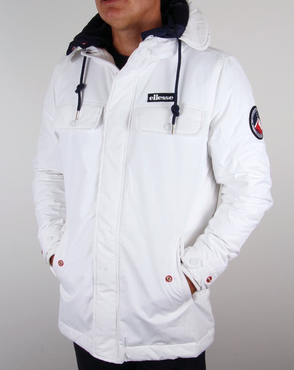 Ellesse Ski Style Parka Jacket Ice White