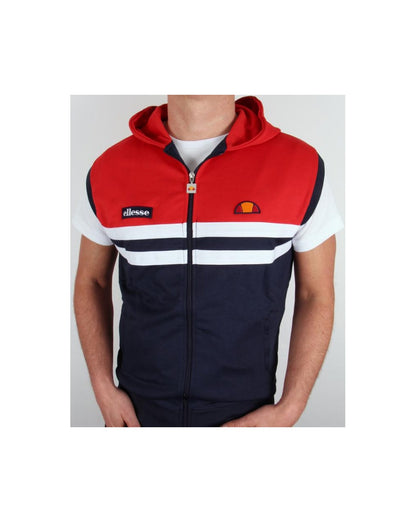 Ellesse – Ärmelloses Rimini-Top mit Kapuze, Marineblau/Rot