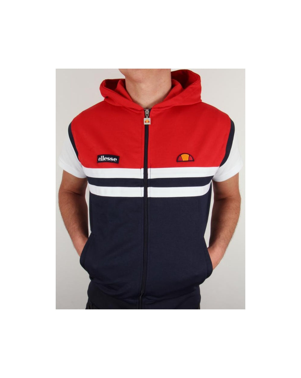 Ellesse Sleeveless Hooded Rimini Top Navy/Red