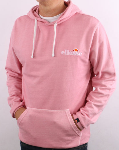 Ellesse – Kapuzenpullover mit kleinem Logo in verblasstem Rosa