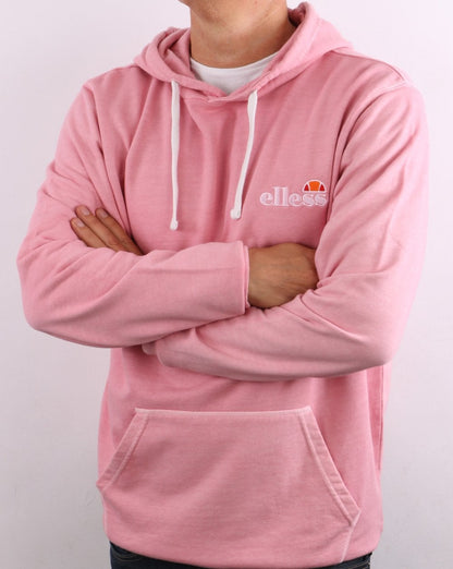 Ellesse – Kapuzenpullover mit kleinem Logo in verblasstem Rosa