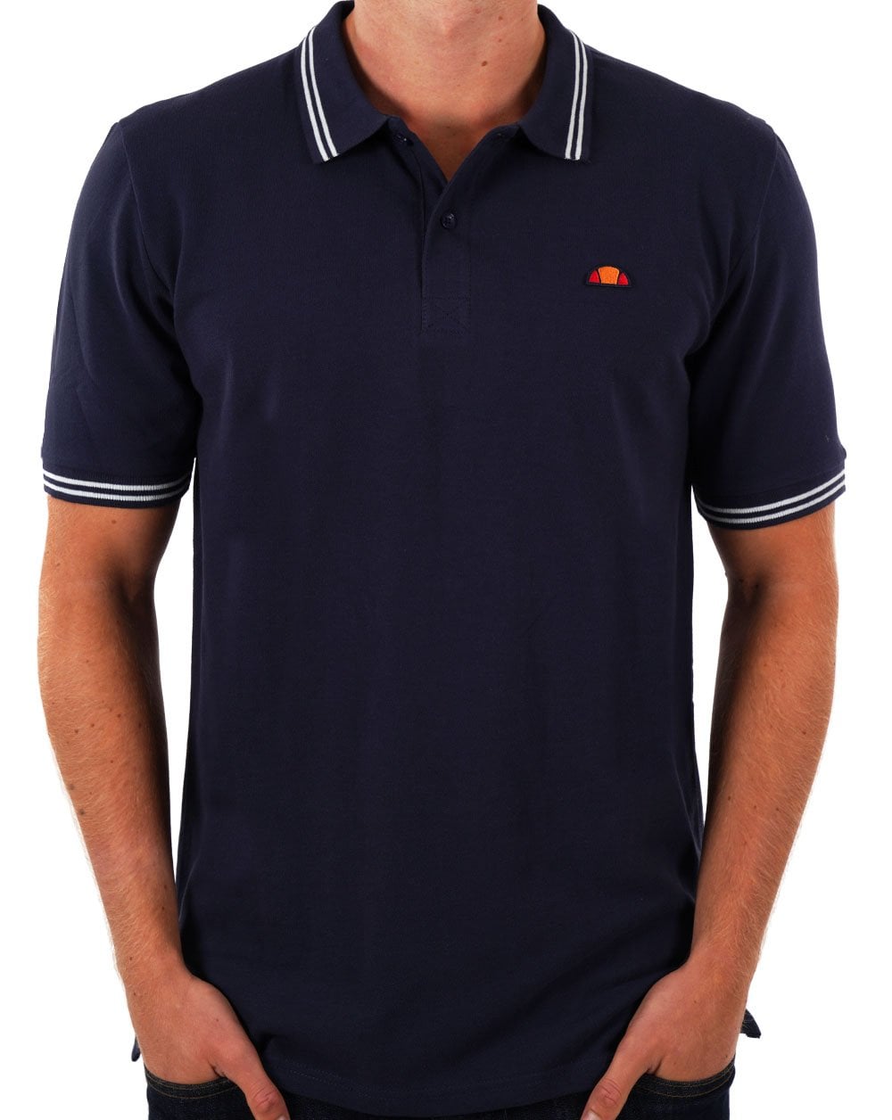Ellesse Tipped Polo Shirt Navy/White