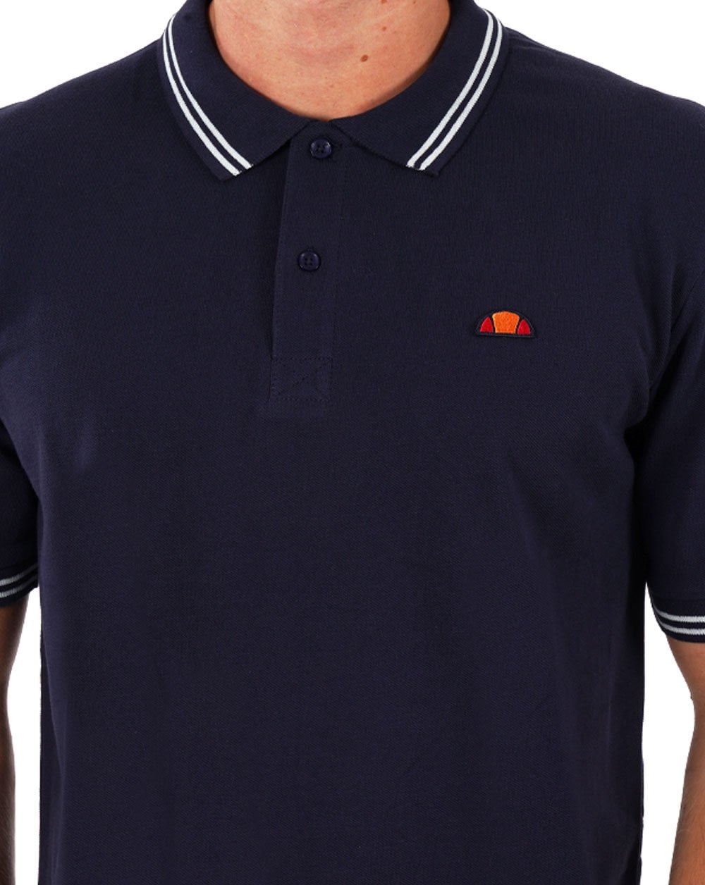 Ellesse – Poloshirt mit Streifenmuster, Marineblau/Weiß