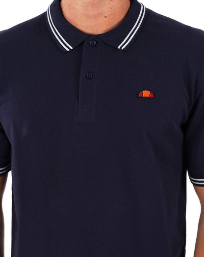 Ellesse – Poloshirt mit Streifenmuster, Marineblau/Weiß