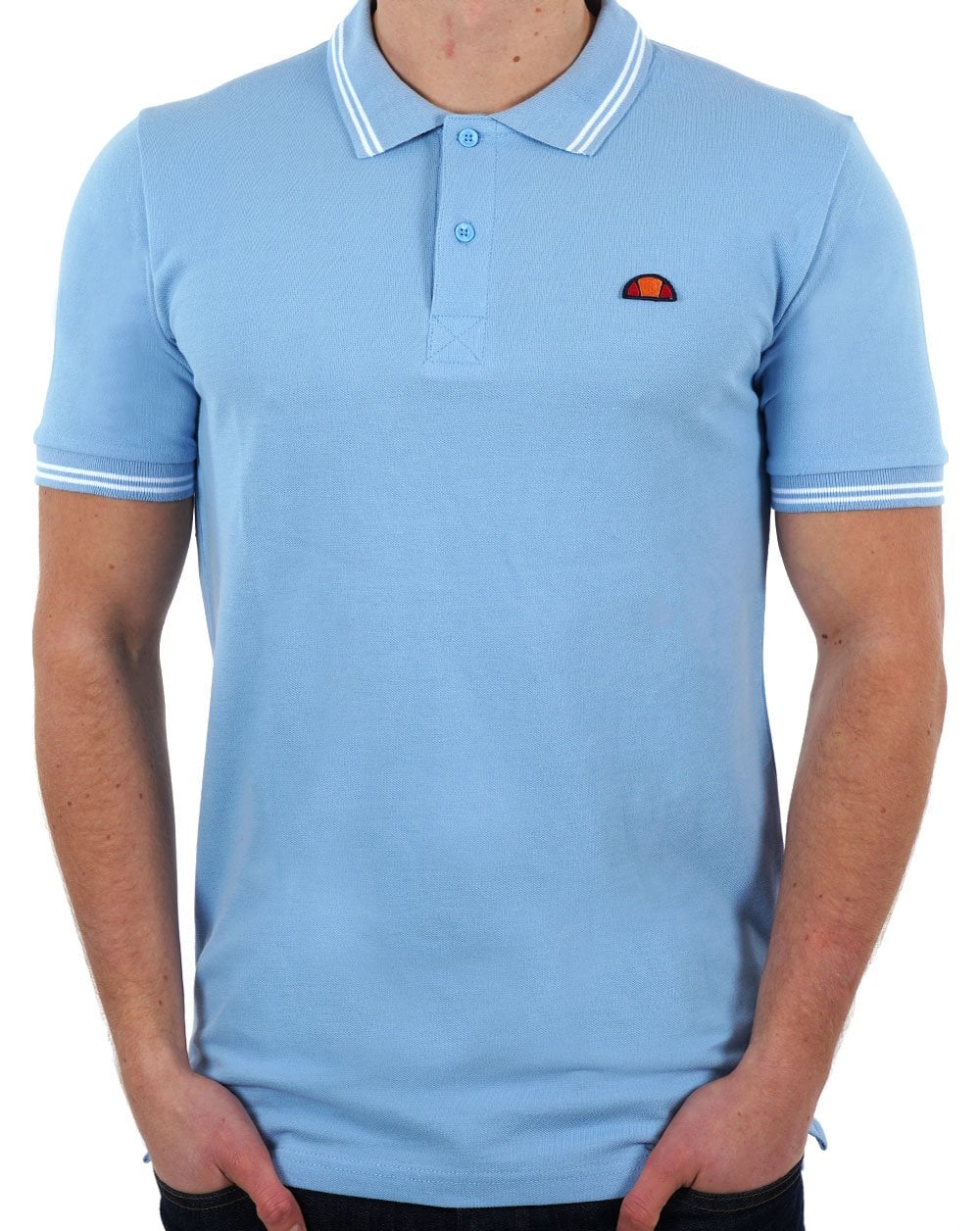 Ellesse Tipped Polo Shirt Sky / White