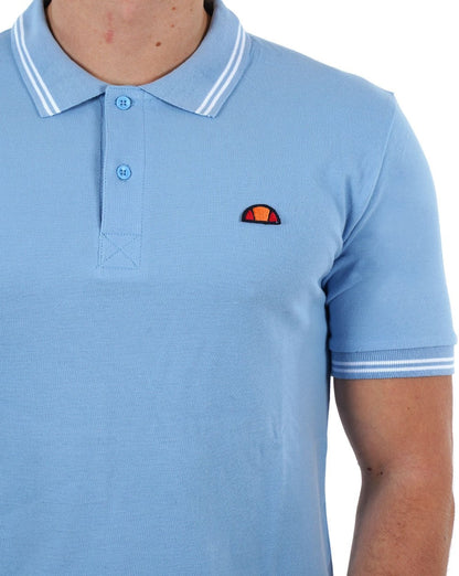 Ellesse Poloshirt mit Streifen Himmelblau / Weiß