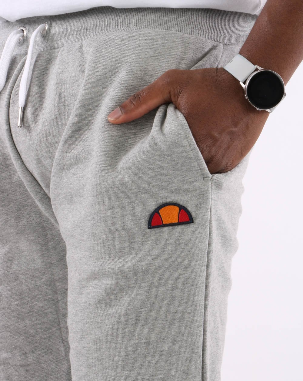 Ellesse – Jogginghose mit Twin Badge, Grau meliert
