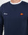 Ellesse Twin badge Long Sleeve Ringer T Shirt Navy