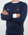 Ellesse Twin badge Long Sleeve Ringer T Shirt Navy