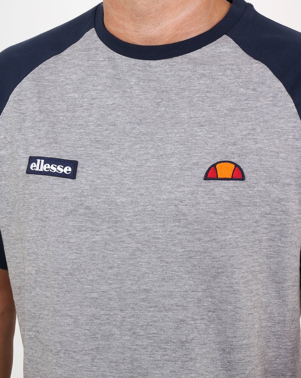 Ellesse Twin Logo T-Shirt Athletic Grau/Marineblau