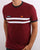 Ellesse Two Stripe T Shirt Burgundy/White/Navy