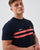 Ellesse Two Stripe T Shirt Navy/Coral