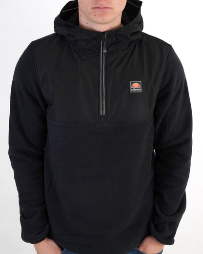 Ellesse Venaro Fleece-Overheadjacke in Schwarz