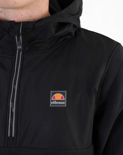 Ellesse Venaro Fleece-Overheadjacke in Schwarz