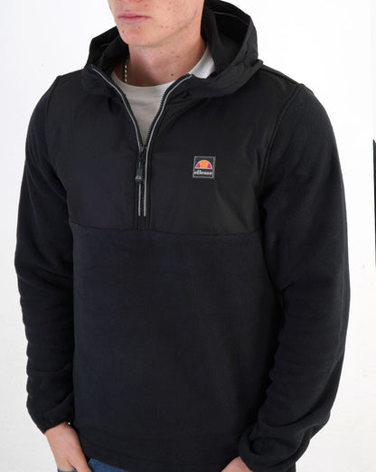 Ellesse Venaro Fleece-Overheadjacke in Schwarz