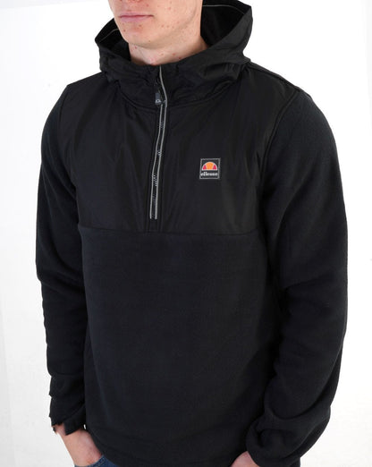 Ellesse Venaro Fleece-Overheadjacke in Schwarz