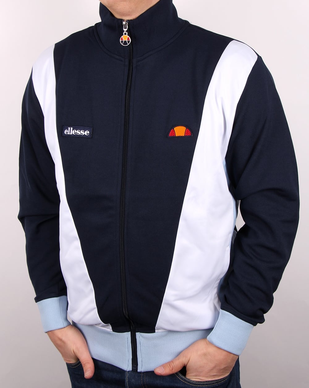 Ellesse – Vilas Trainingsjacke – Marineblau/Weiß/Himmelblau