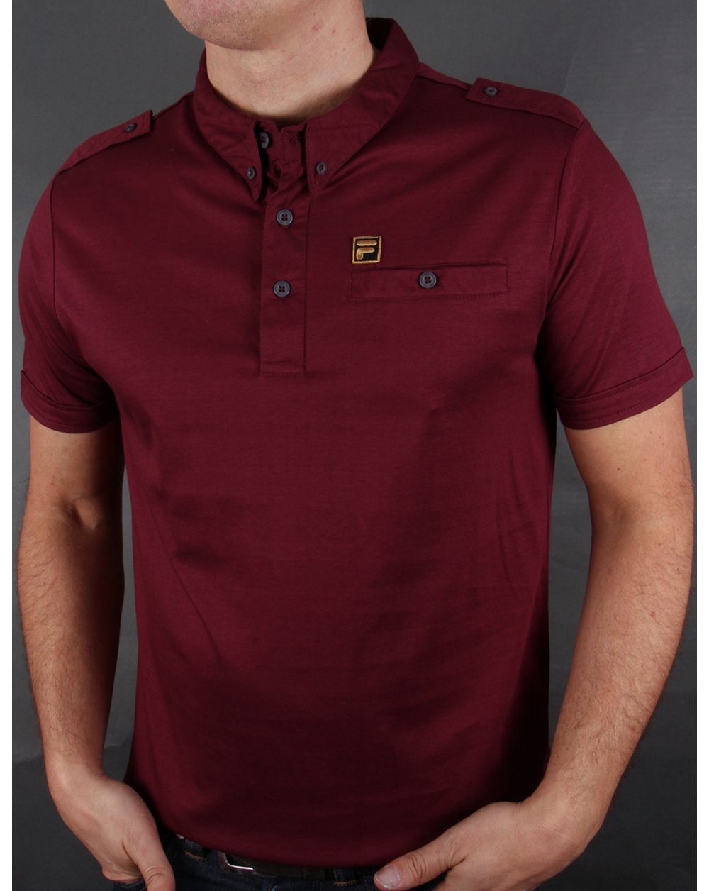 Fila Gold Balsini Polo Shirt Deep Plum