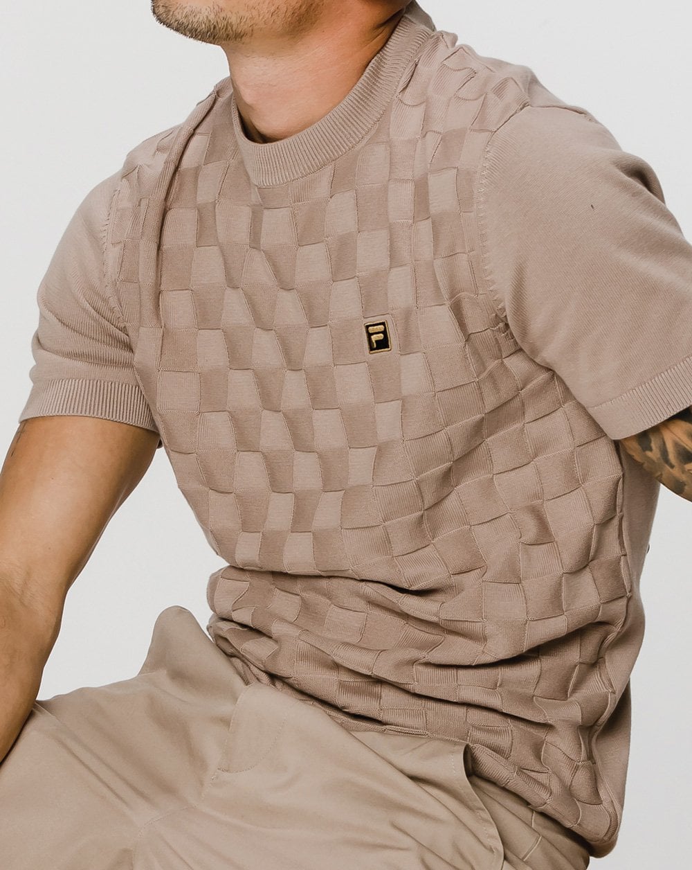 Fila Gold Campbell Square Knit Tee Mocha