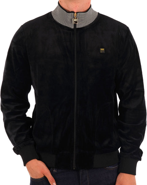 Fila Gold Cenzo Velour Track Top Black