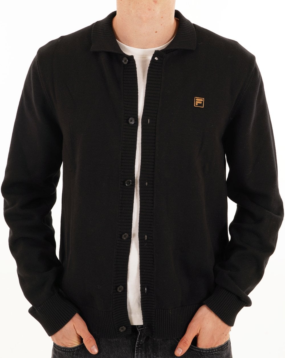 Fila Gold Gov Knitted Cardigan Black