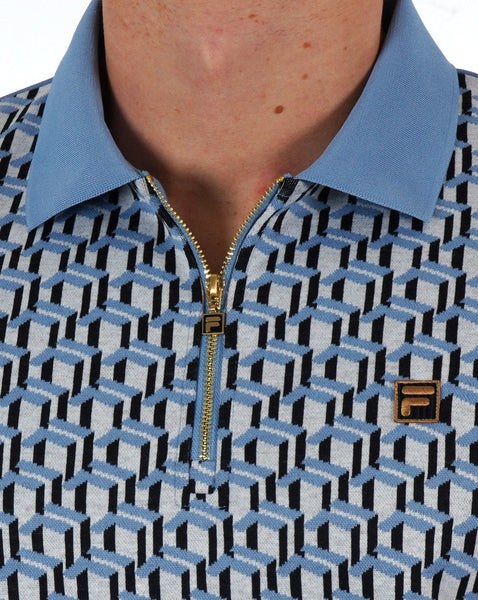 Fila Gold Jacquard Polo Denim Blue