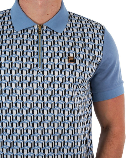 Fila Gold Jacquard Polo Denim Blau