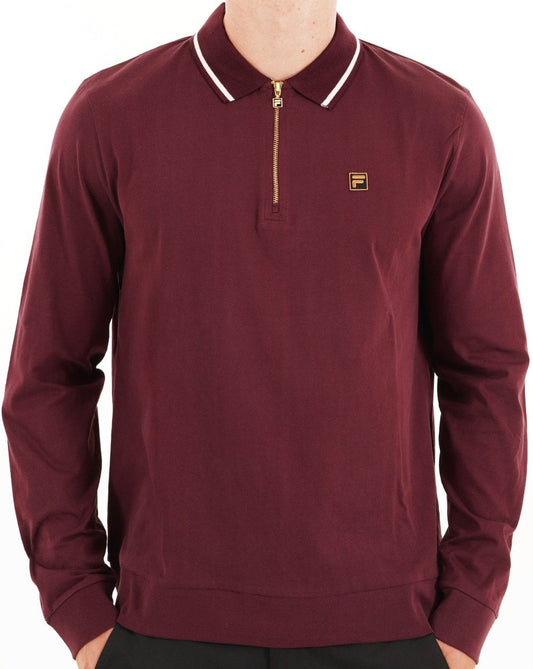 Fila Gold Fila Gold LS Tipped Zip Polo Port