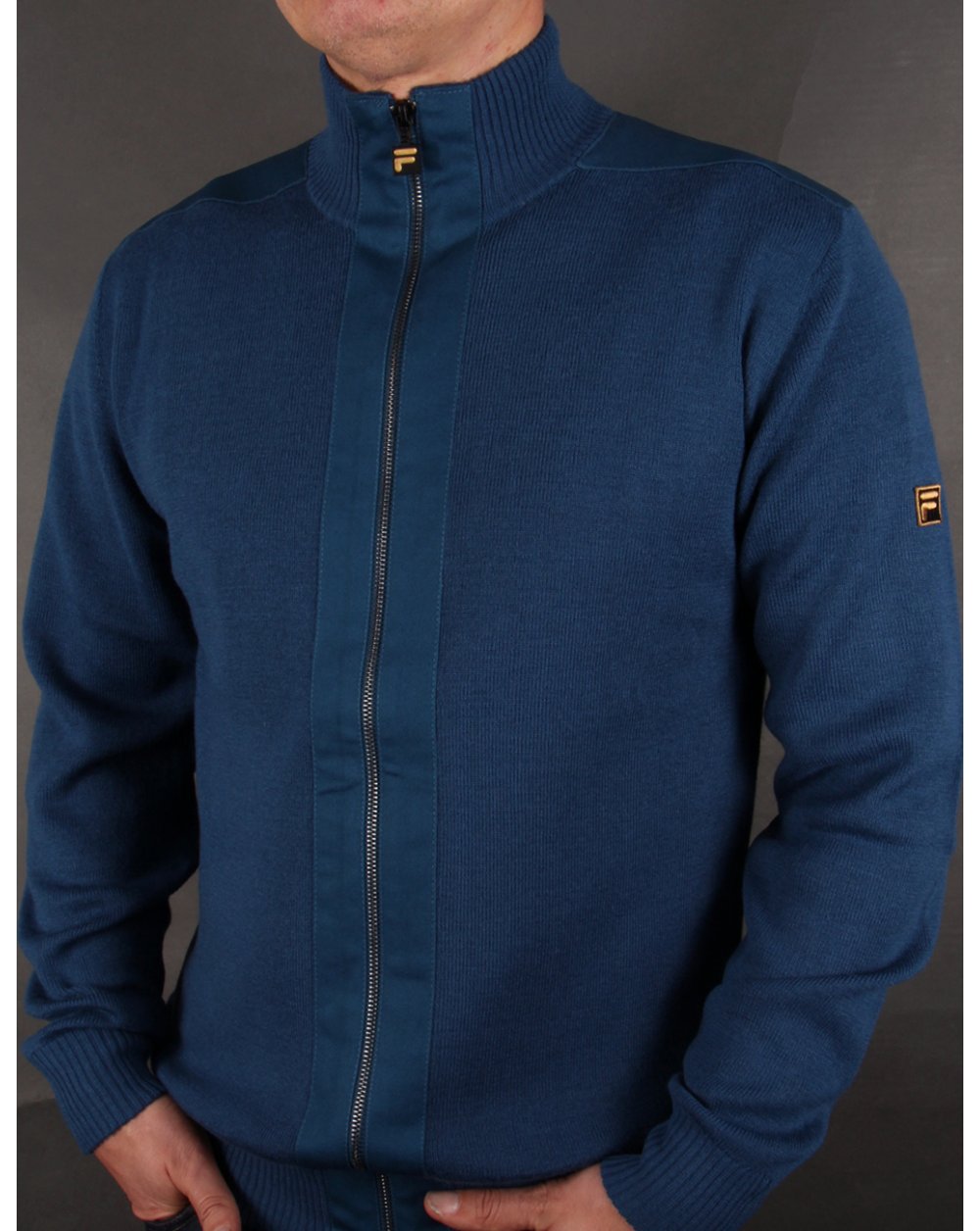 Fila Gold Matador Knitted Zip Up Ink Blue