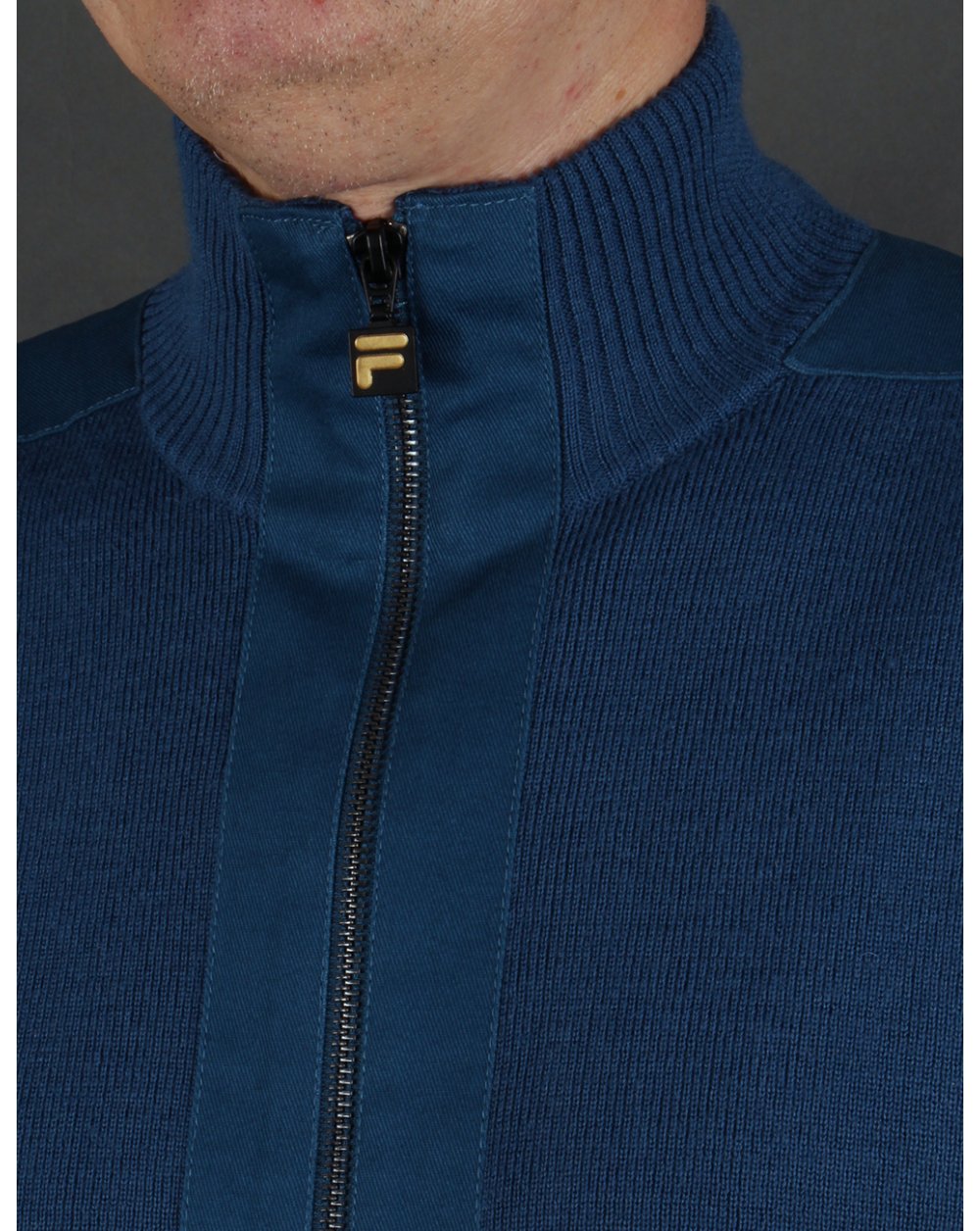 Fila Gold Matador Knitted Zip Up Ink Blue
