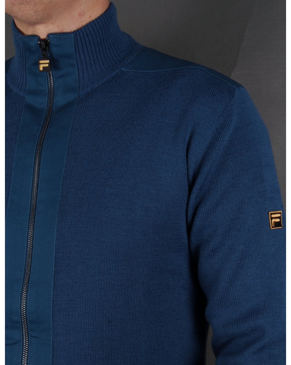 Fila Gold Matador Strickpullover mit Reißverschluss, Tintenblau