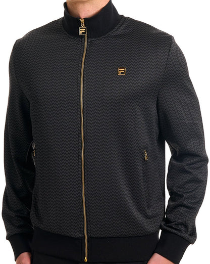 Fila Gold Mathers Fischgrät-Trainingsjacke Schwarz