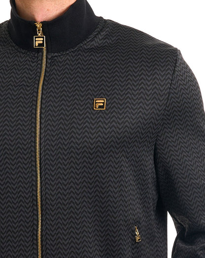 Fila Gold Mathers Fischgrät-Trainingsjacke Schwarz