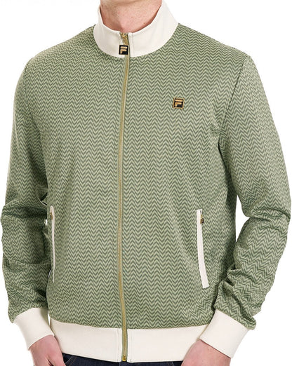 Fila Gold Mathers Fischgrätmuster-Trainingsjacke Hellgrün/Cremeweiß