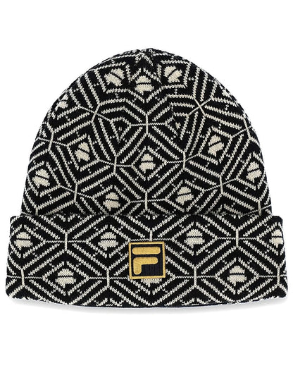 Fila Gold Monogram Beanie Schwarz