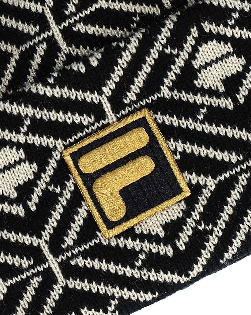 Fila Gold Monogram Beanie Schwarz