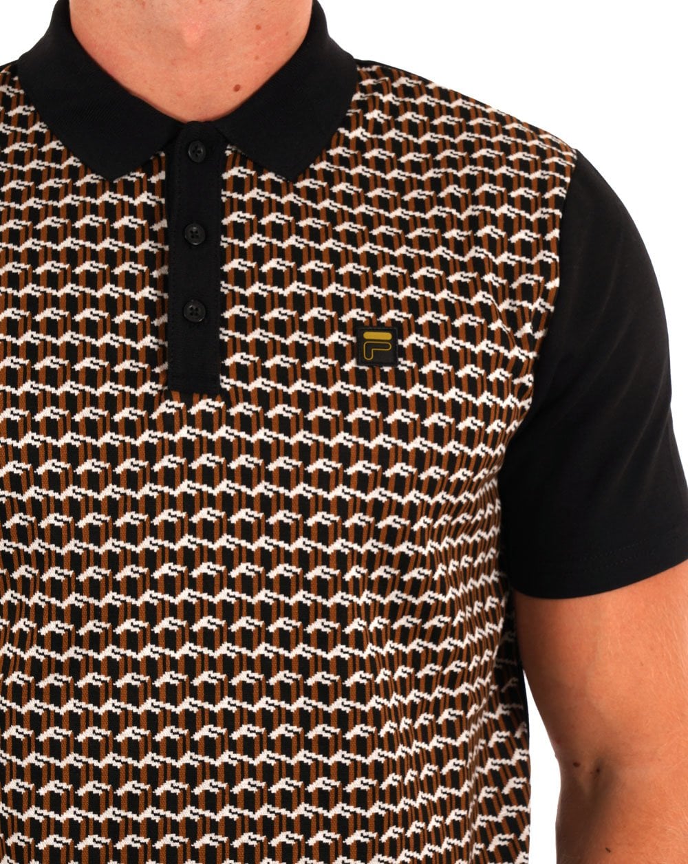 Fila Gold Monogram Poloshirt Schwarz